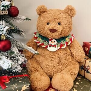 Christmas Crochet Bib Outfit for Plush Toys – Medium/Large Size (MXM-B51)